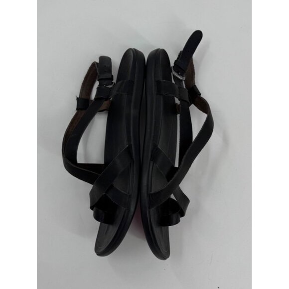 Olukai Womens Upena Beach Sandals Black Leather US W7 EUR 37 Rubber Outsole - Picture 7 of 10